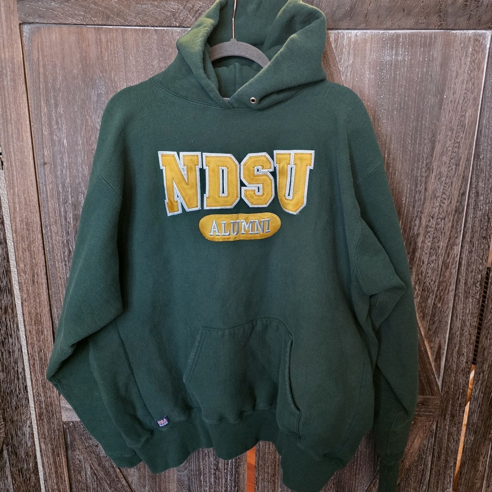 The Cotton Exchange Sweatshirt Adult‎ XXL Green NDSU Hoodie Alumni Heavyweight
